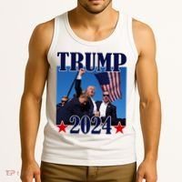 Trump Shot Assassination Attempt 2024 Fight Fight Fight Tank Top thumb 3