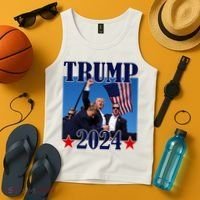 Trump Shot Assassination Attempt 2024 Fight Fight Fight Tank Top thumb 4