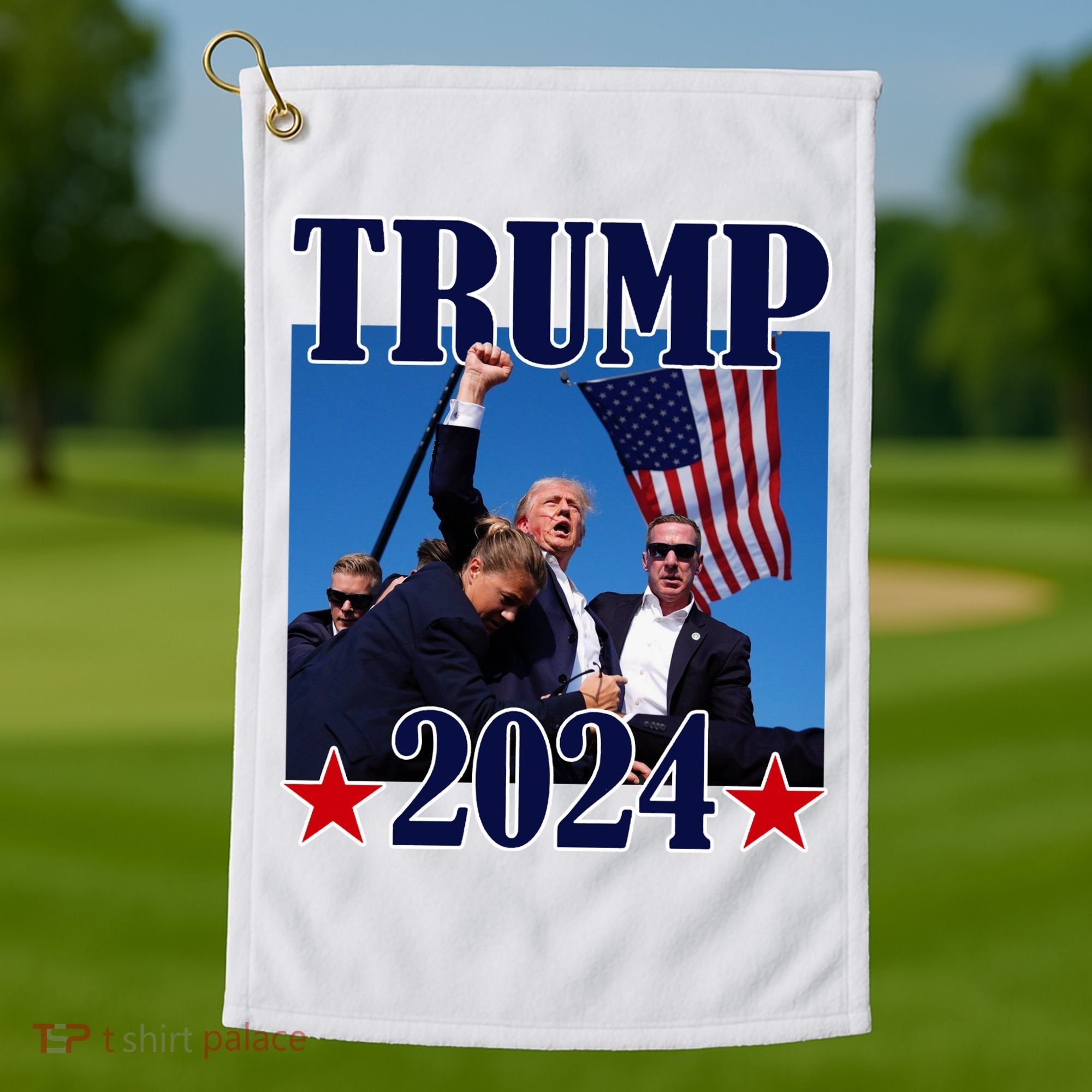 Trump Shot Assassination Attempt 2024 Fight Fight Fight Golf Towel