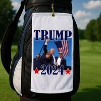 Trump Shot Assassination Attempt 2024 Fight Fight Fight Golf Towel thumb 2