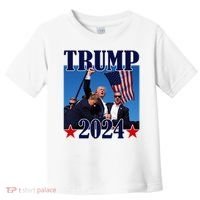 Trump Shot Assassination Attempt 2024 Fight Fight Fight Toddler T-Shirt thumb 0