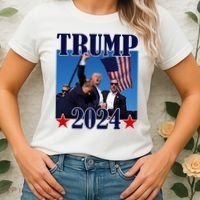 Trump Shot Assassination Attempt 2024 Fight Fight Fight Women's T-Shirt thumb 2