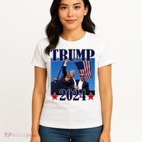 Trump Shot Assassination Attempt 2024 Fight Fight Fight Women's T-Shirt thumb 4