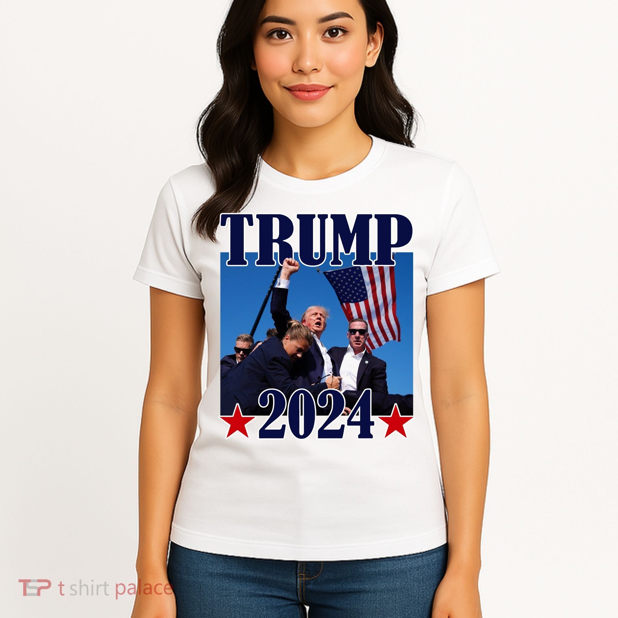 Trump Shot Assassination Attempt 2024 Fight Fight Fight Women's T-Shirt