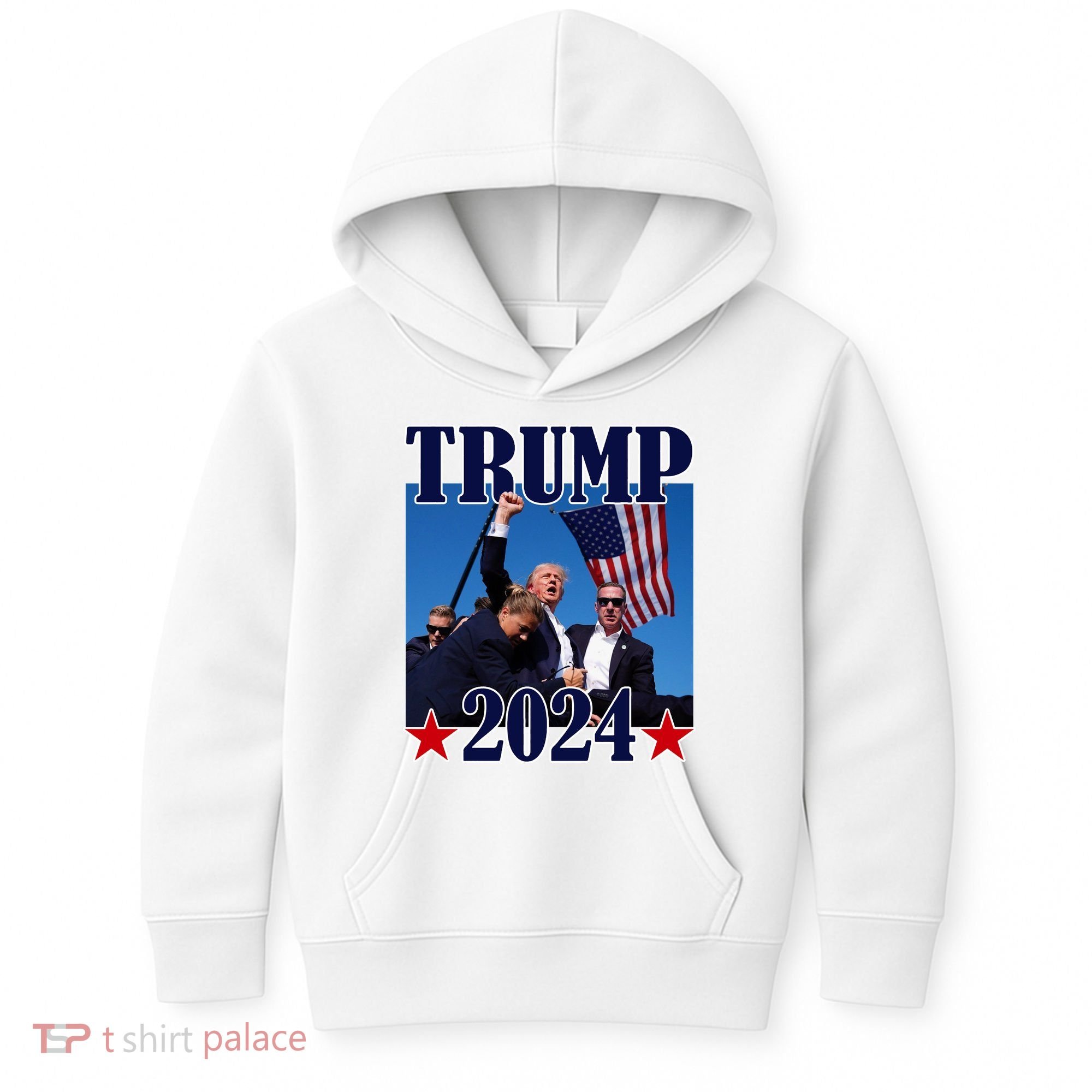 Trump Shot Assassination Attempt 2024 Fight Fight Fight Kids Hoodie