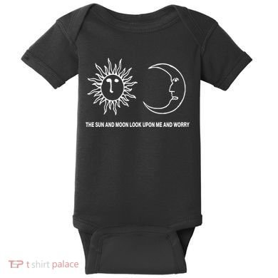 The Sun And Moon Look Upon Me And Worry Baby Bodysuit