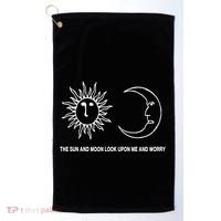 The Sun And Moon Look Upon Me And Worry Golf Towel thumb 0