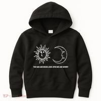 The Sun And Moon Look Upon Me And Worry Kids Hoodie thumb 0