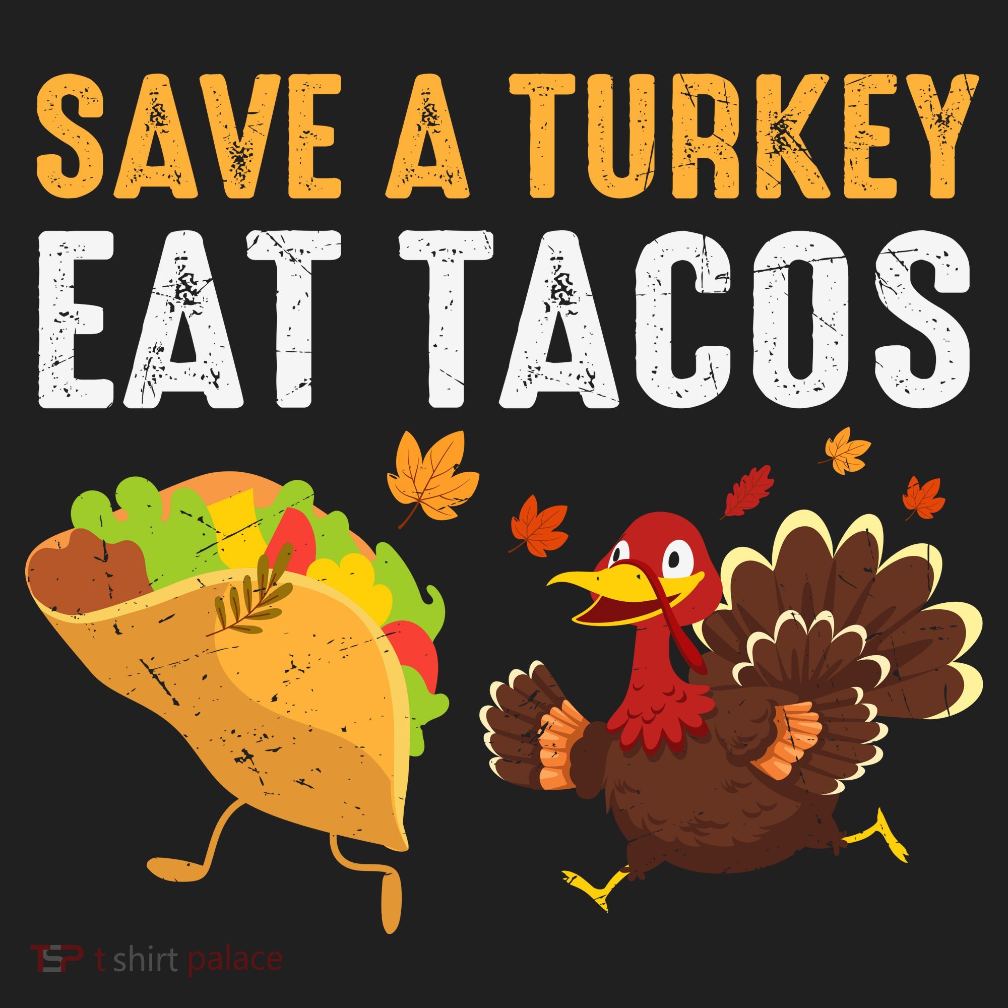 Thanksgiving Save A Turkey Eat Tacos Golf Towel
