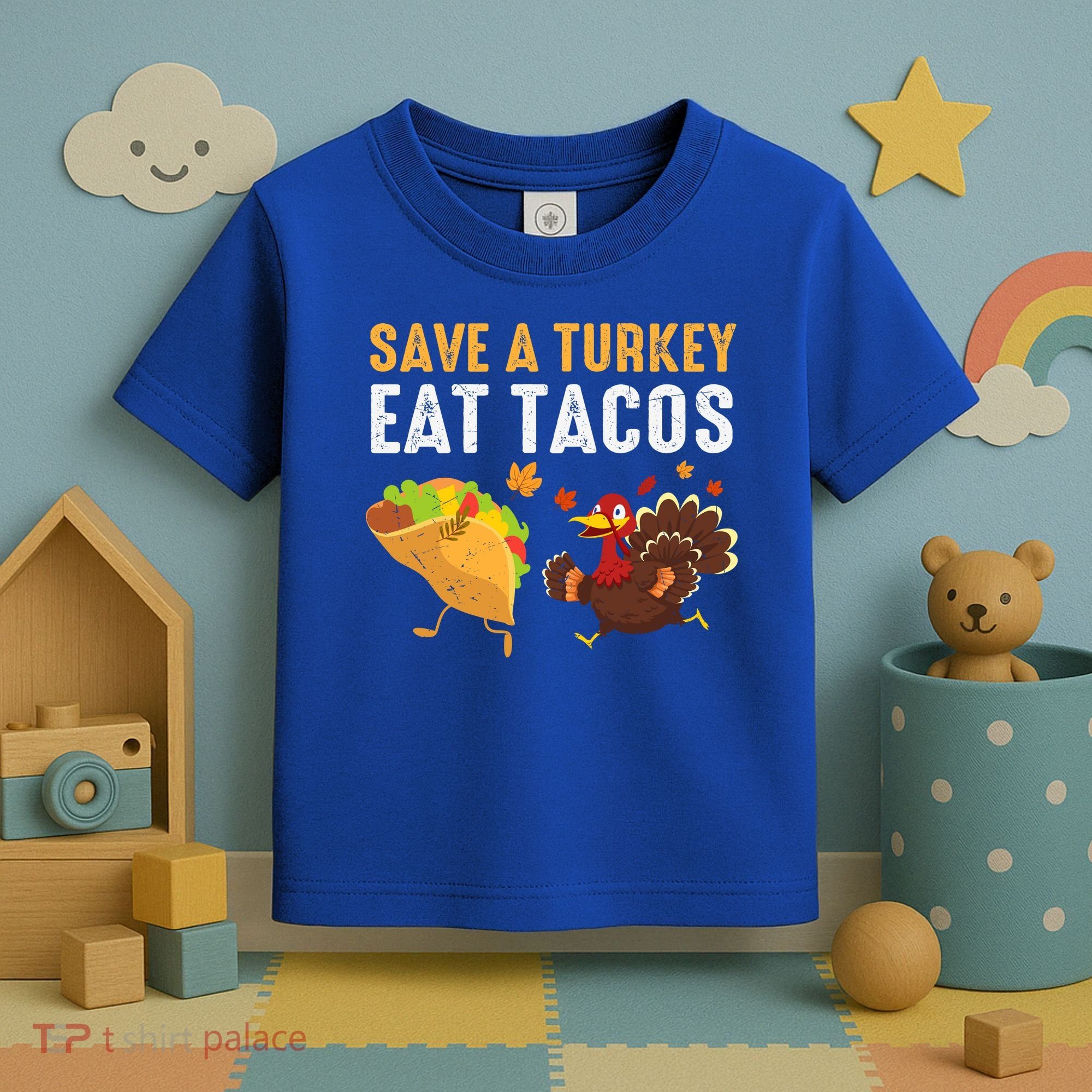 Thanksgiving Save A Turkey Eat Tacos Toddler T-Shirt