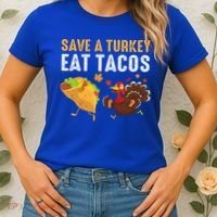 Thanksgiving Save A Turkey Eat Tacos Women's T-Shirt thumb 2