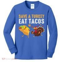 Thanksgiving Save A Turkey Eat Tacos Kids Long Sleeve Shirt thumb 0