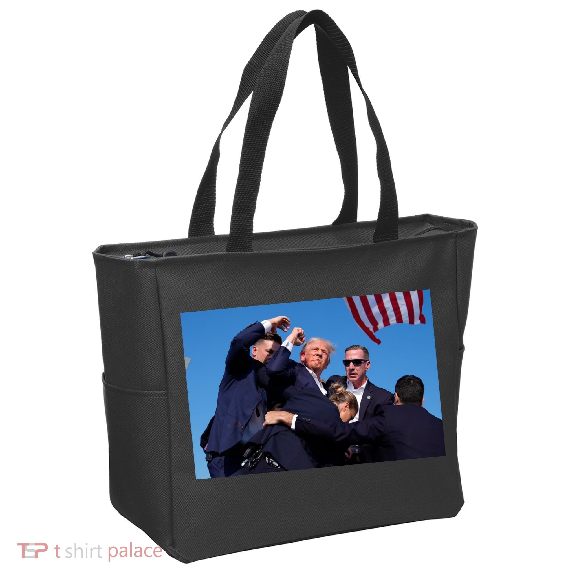 Trump Shot At Rally America Tote Bag