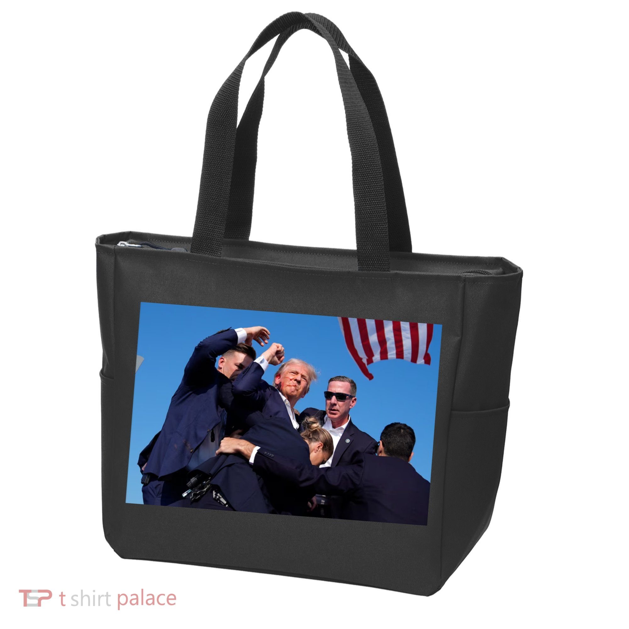 Trump Shot At Rally America Tote Bag