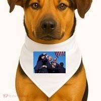 Trump Shot At Rally America USA-Made Doggie Bandana thumb 1