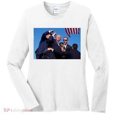 Trump Shot At Rally America Women's Long Sleeve Shirt
