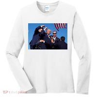 Trump Shot At Rally America Women's Long Sleeve Shirt thumb 0
