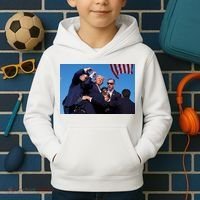 Trump Shot At Rally America Kids Hoodie thumb 2