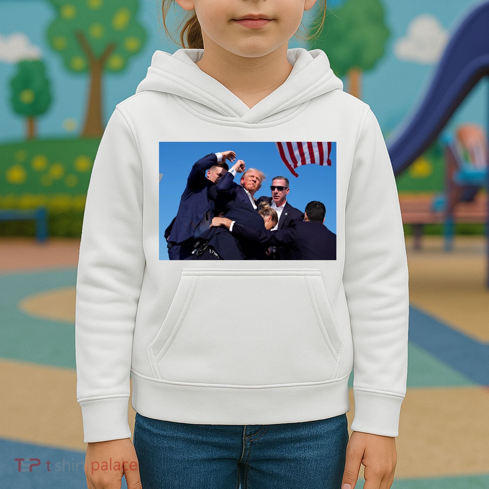 Trump Shot At Rally America Kids Hoodie