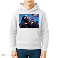 Trump Shot At Rally America Kids Hoodie thumb 4