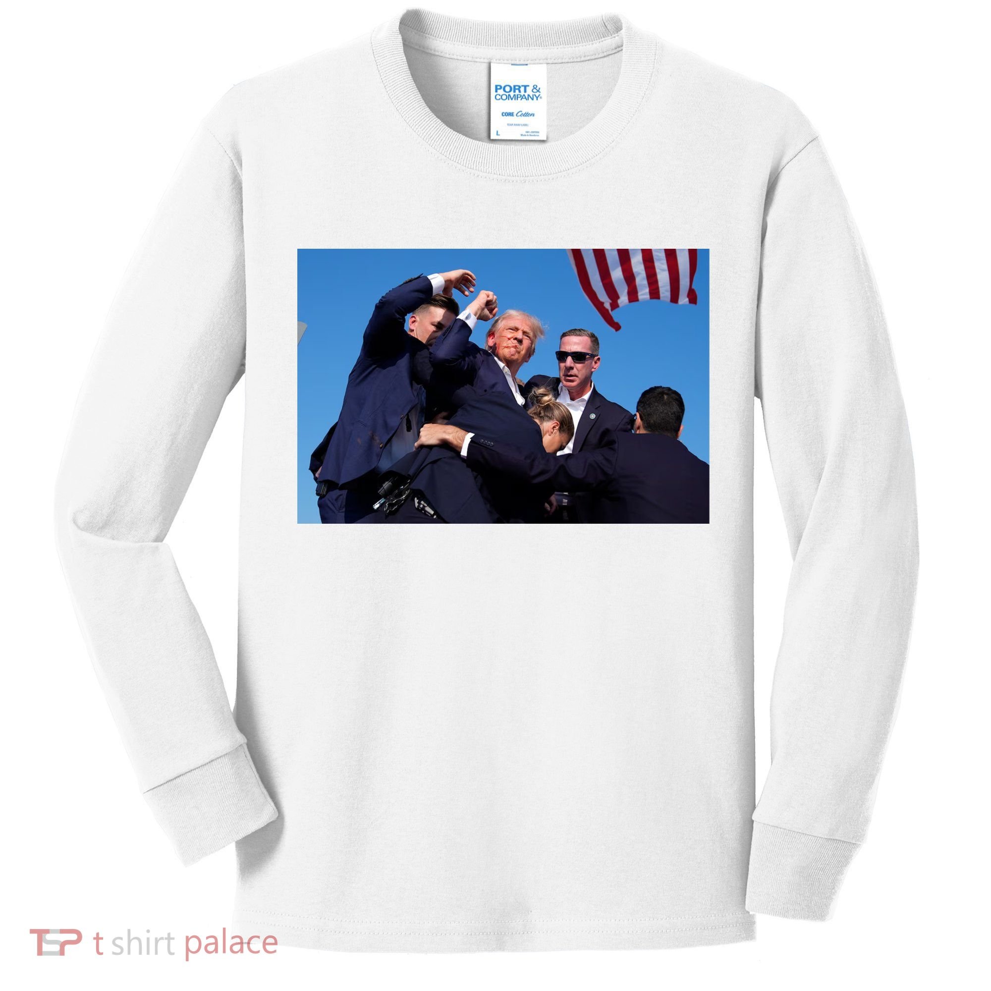 Trump Shot At Rally America Kids Long Sleeve Shirt