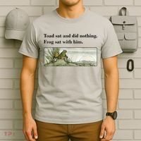 Toad Sat And Did Nothing Frog Sat With Him T-Shirt thumb 6