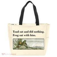 Toad Sat And Did Nothing Frog Sat With Him Tote Bag thumb 0