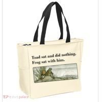 Toad Sat And Did Nothing Frog Sat With Him Tote Bag thumb 2