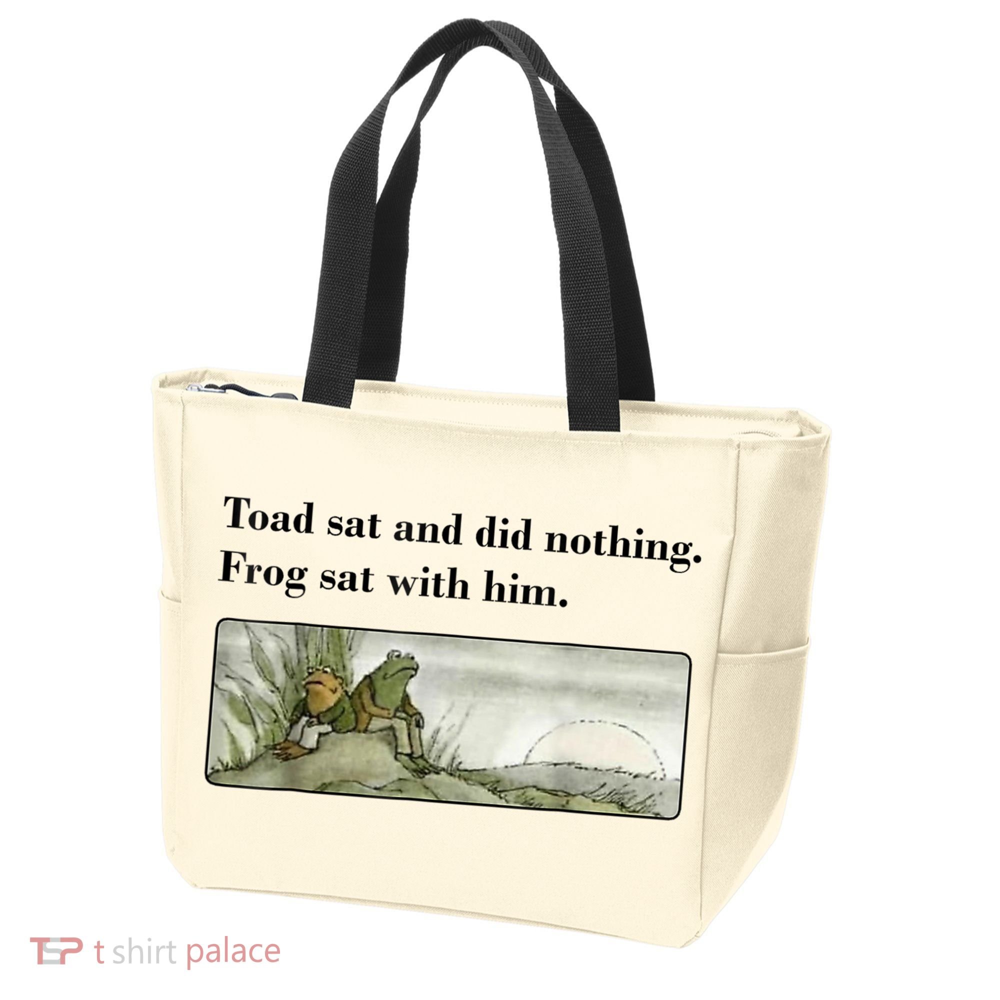 Toad Sat And Did Nothing Frog Sat With Him Tote Bag