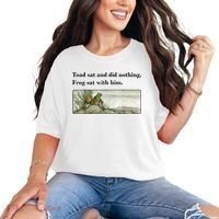 Toad Sat And Did Nothing Frog Sat With Him Comfort Colors T-Shirt thumb 0