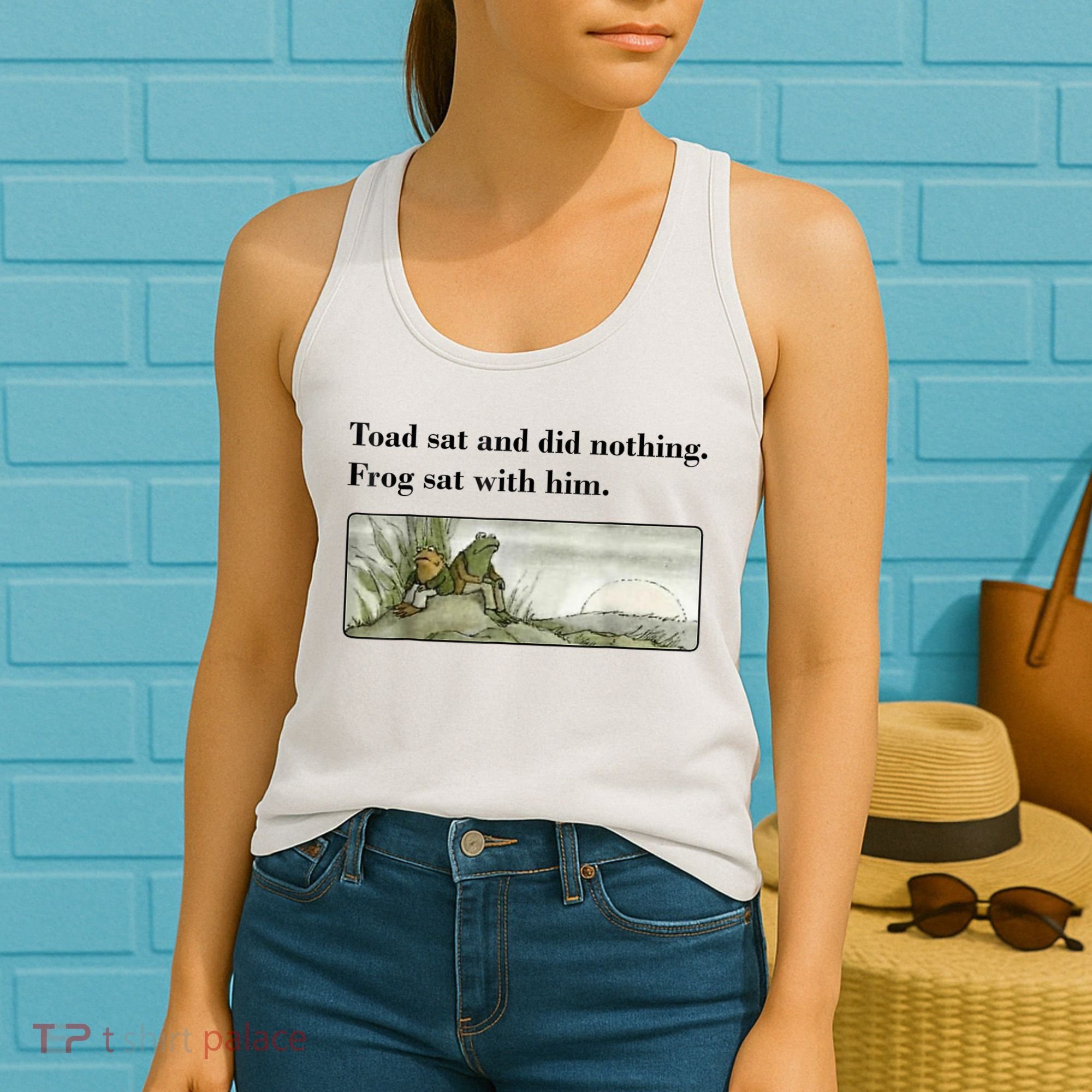 Toad Sat And Did Nothing Frog Sat With Him Women's Tank Top