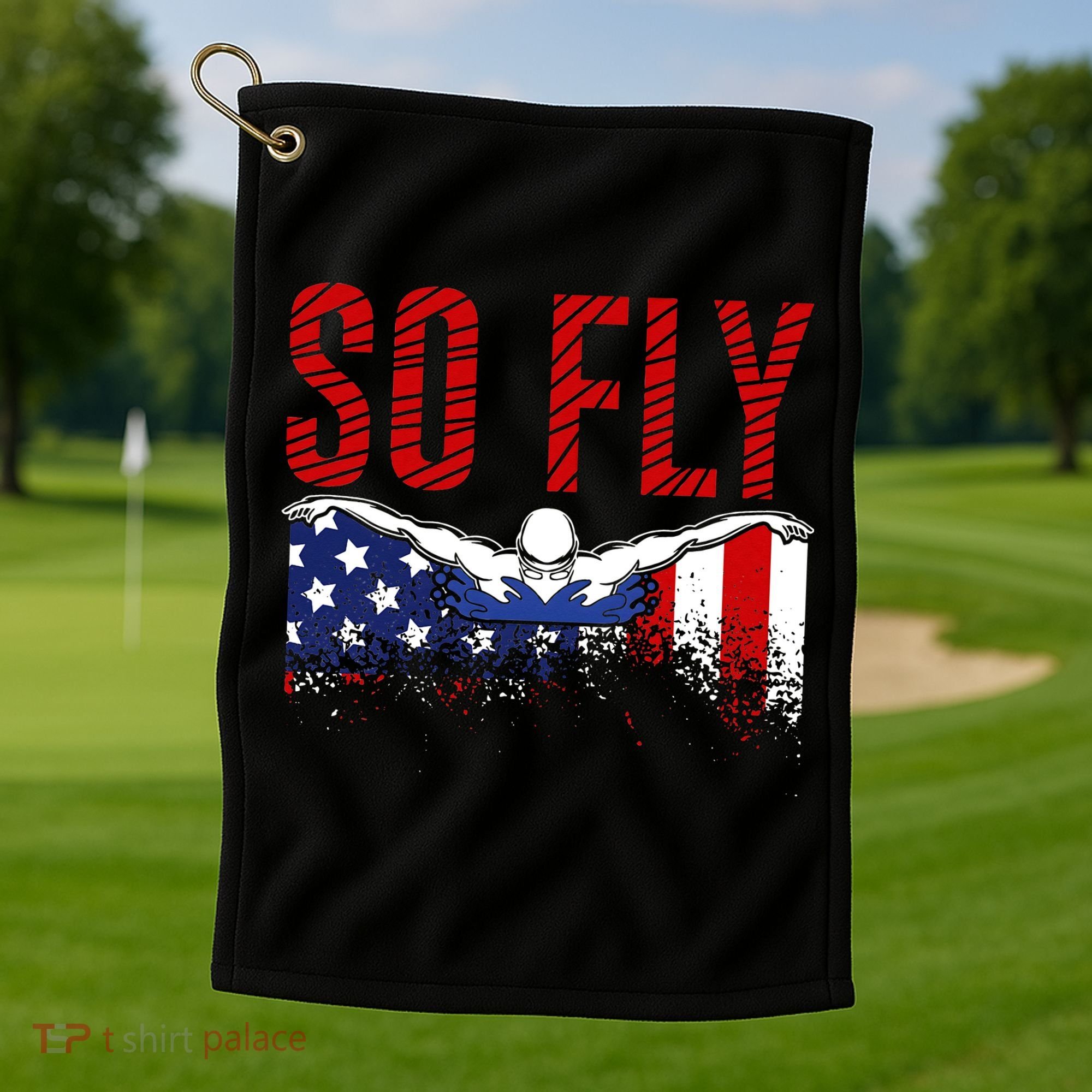 Team Sports Athlete So Fly USA Swimming Golf Towel