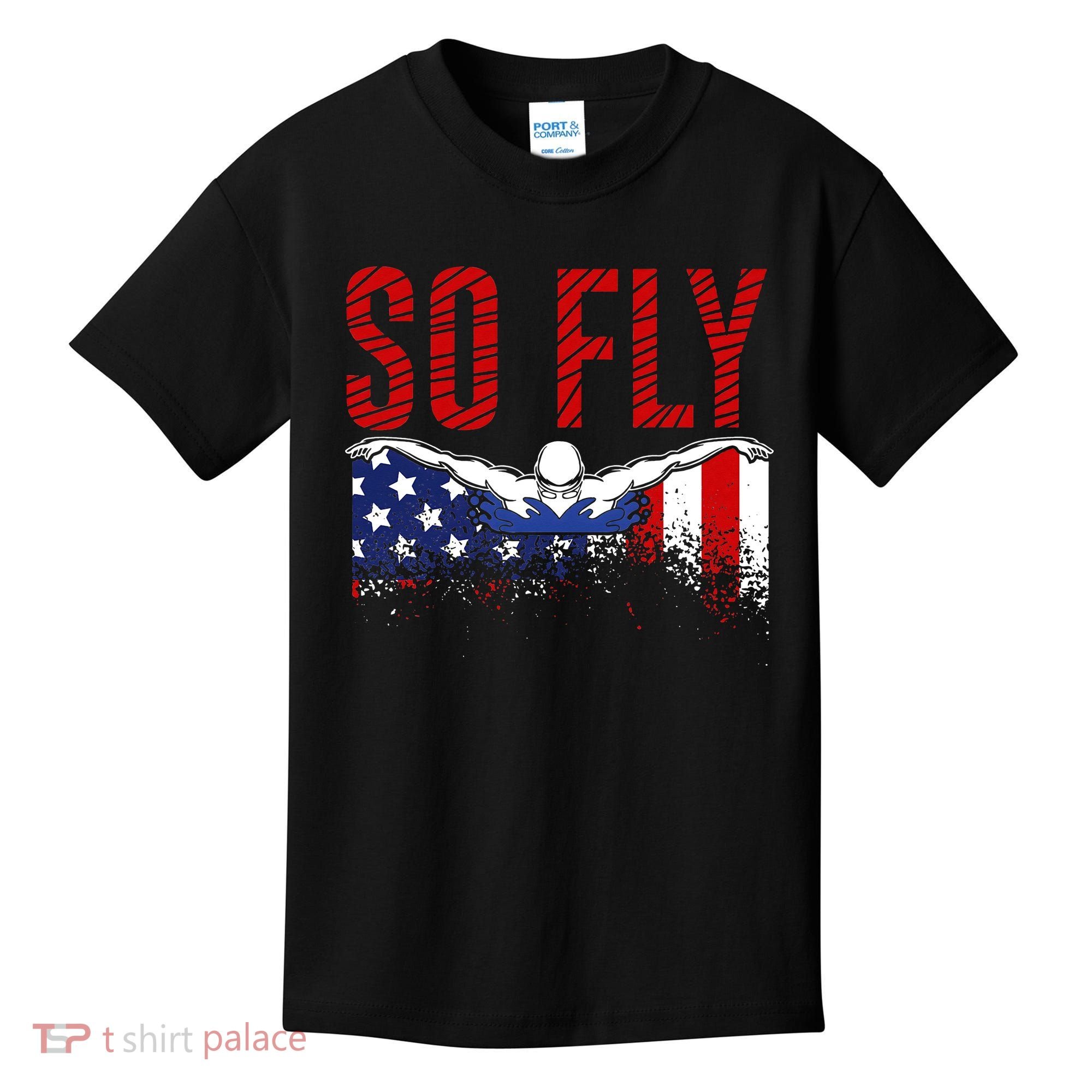 Team Sports Athlete So Fly USA Swimming Kids T-Shirt