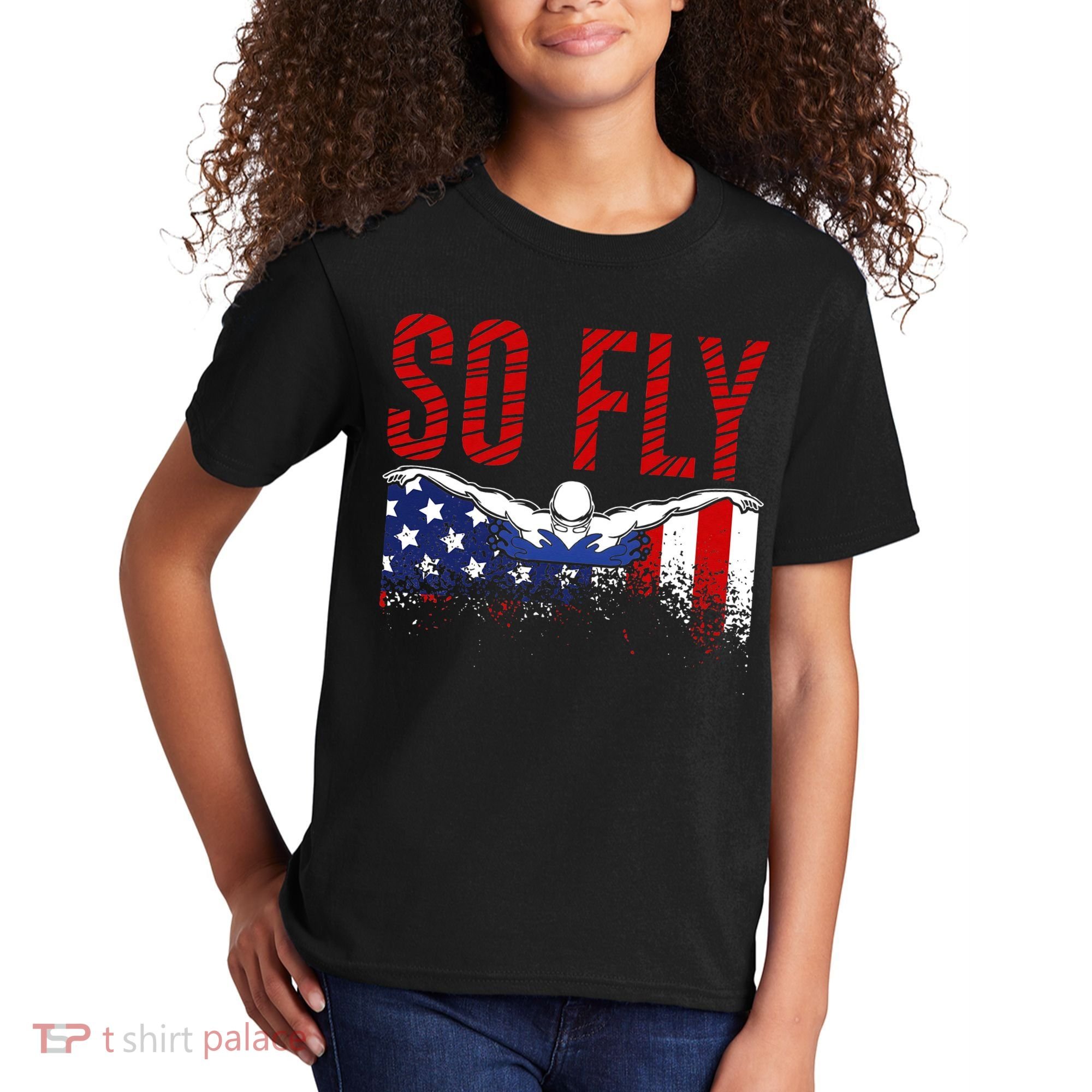 Team Sports Athlete So Fly USA Swimming Kids T-Shirt