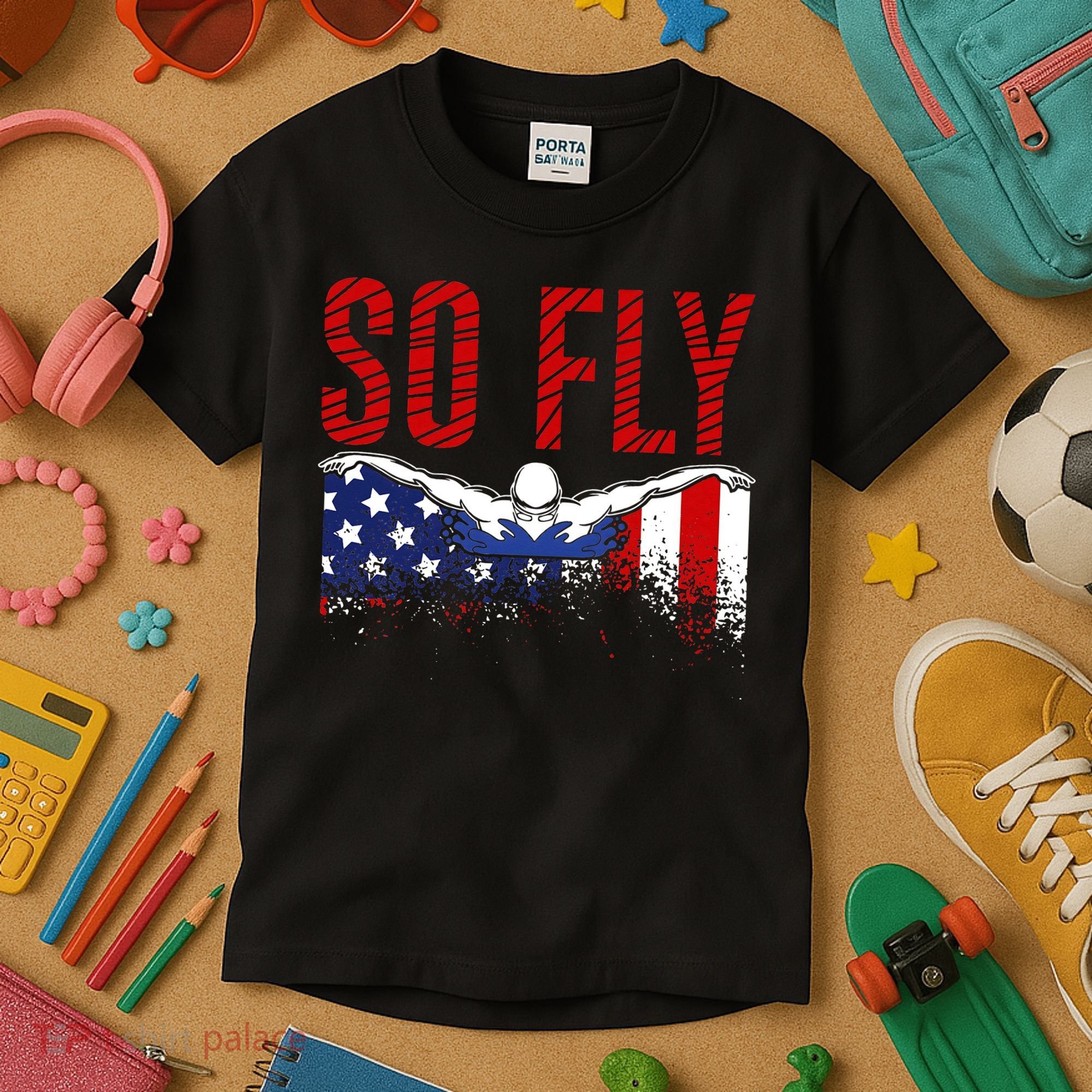Team Sports Athlete So Fly USA Swimming Kids T-Shirt