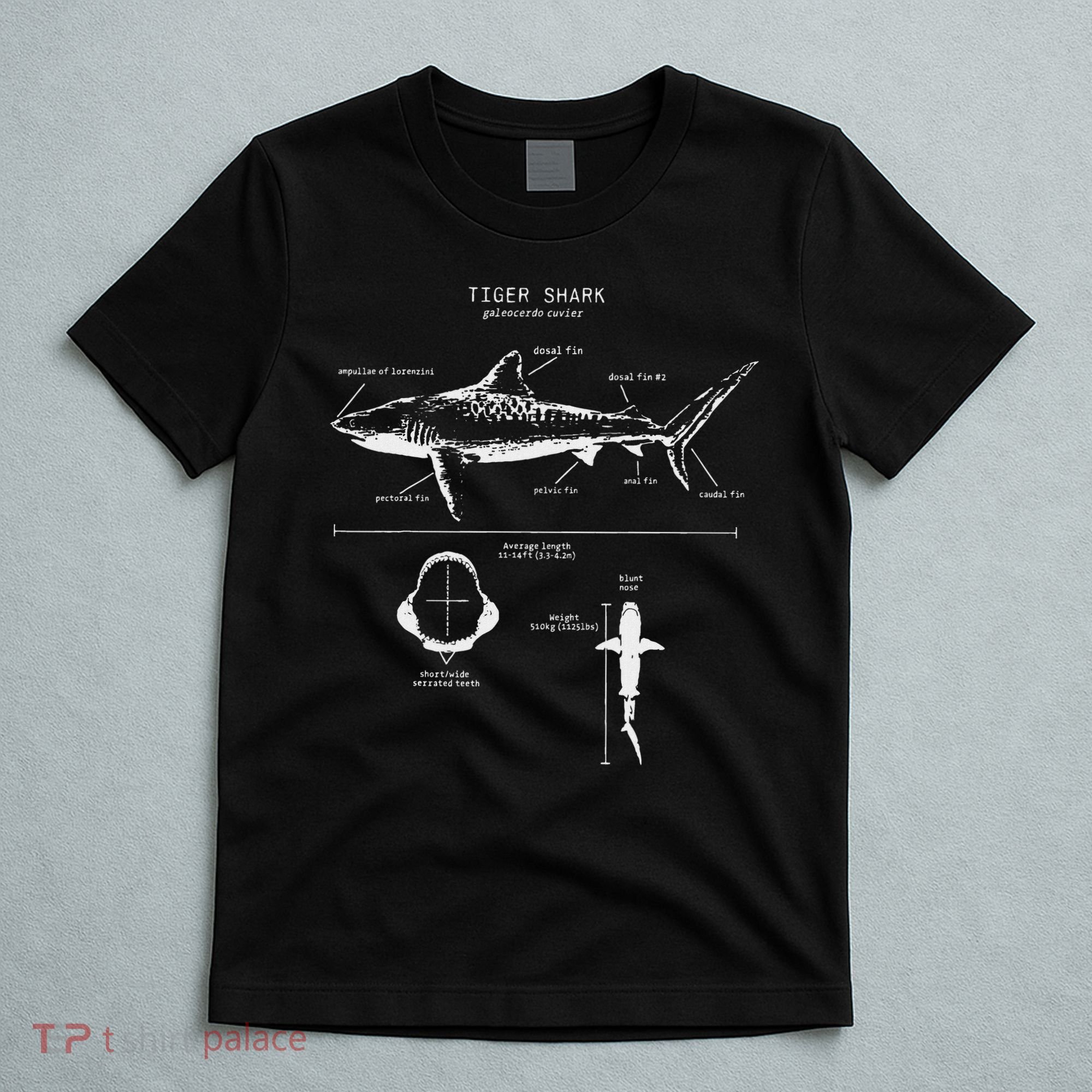 Tiger Shark Anatomy Marine Biologist T-Shirt