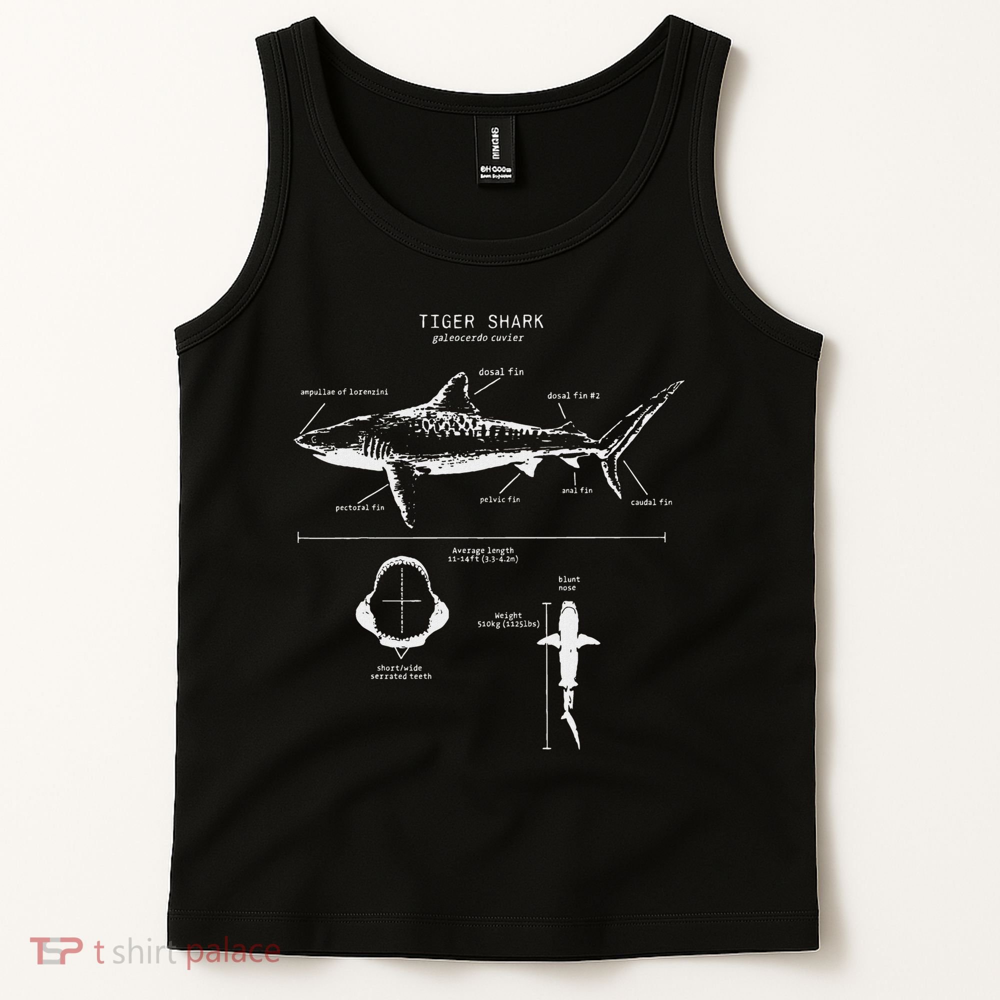 Tiger Shark Anatomy Marine Biologist Tank Top