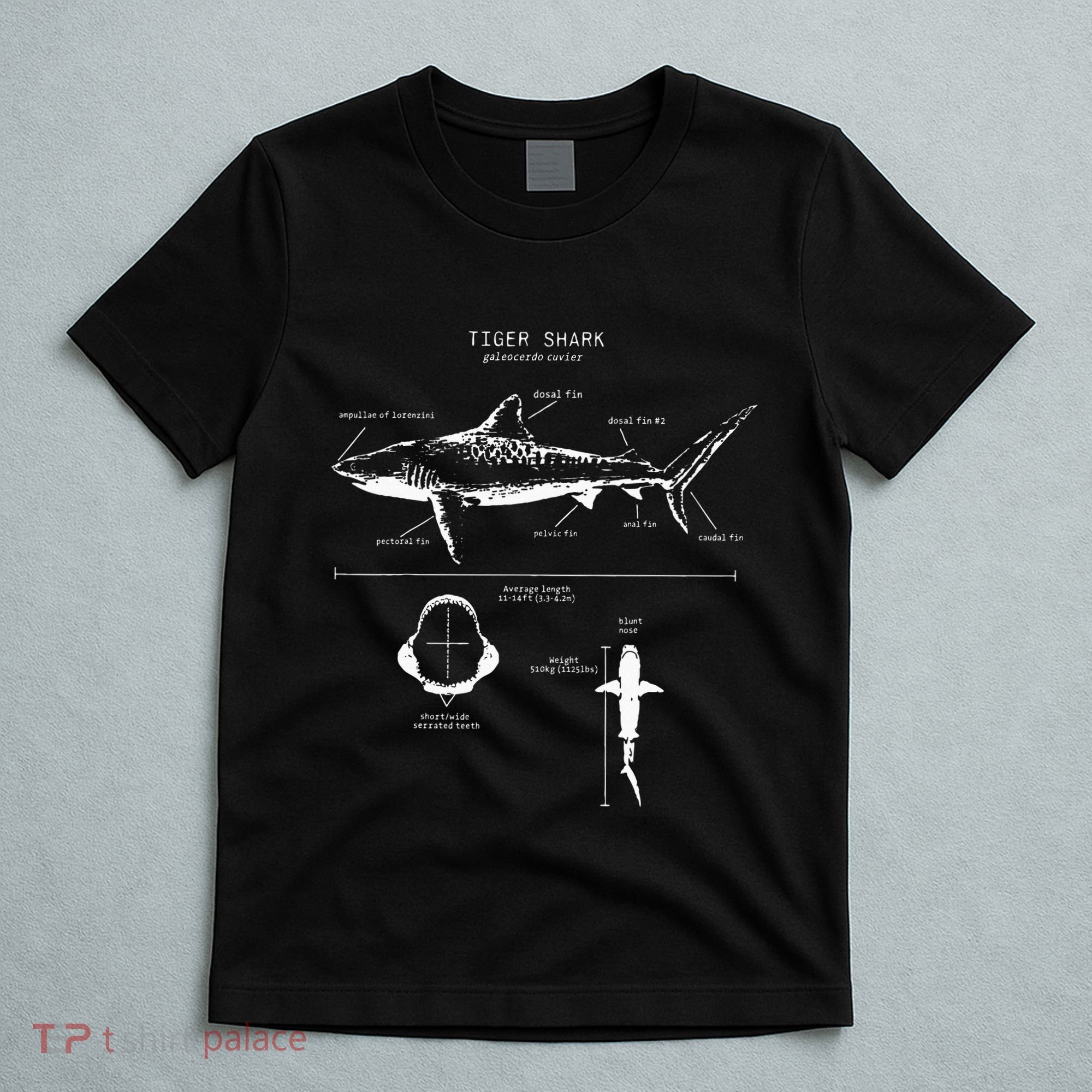 Tiger Shark Anatomy Marine Biologist T-Shirt