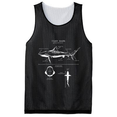 Tiger Shark Anatomy Marine Biologist Mesh Reversible Basketball Jersey Tank
