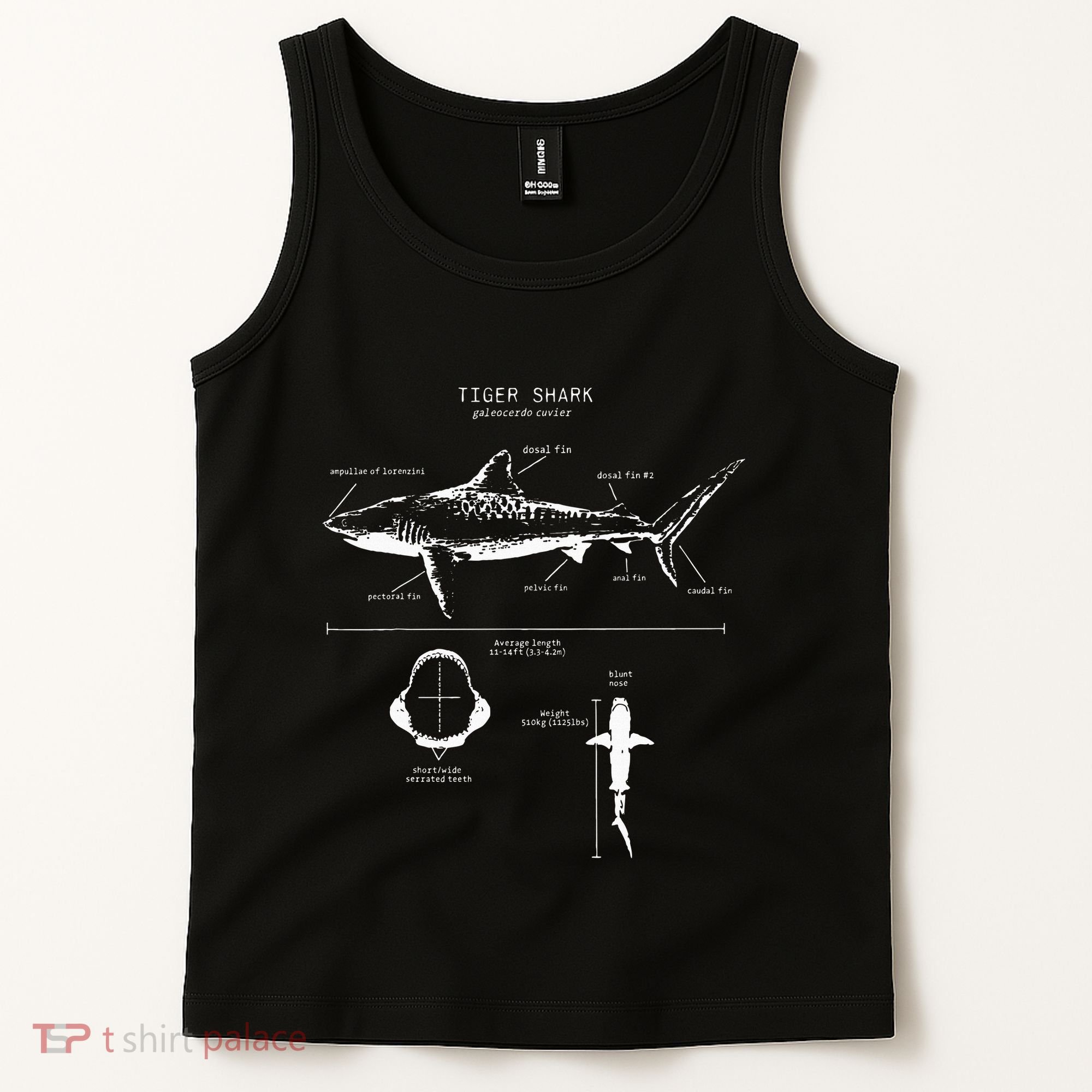 Tiger Shark Anatomy Marine Biologist Tank Top