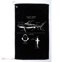 Tiger Shark Anatomy Marine Biologist Golf Towel thumb 0