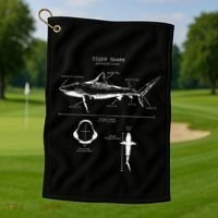 Tiger Shark Anatomy Marine Biologist Golf Towel thumb 1