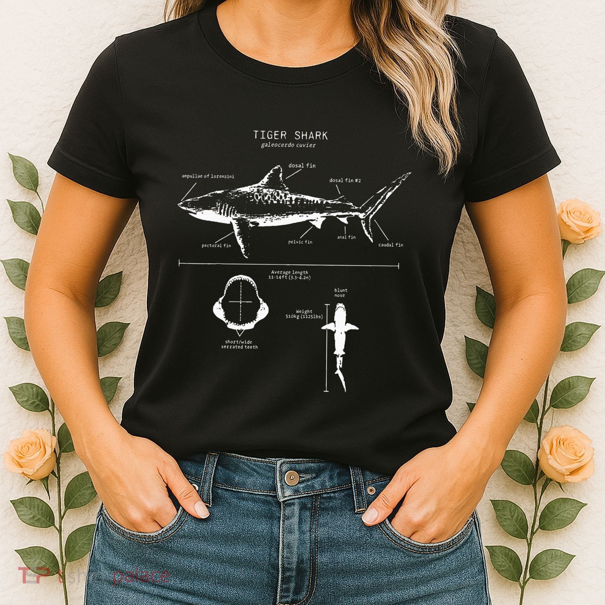 Tiger Shark Anatomy Marine Biologist Women's T-Shirt