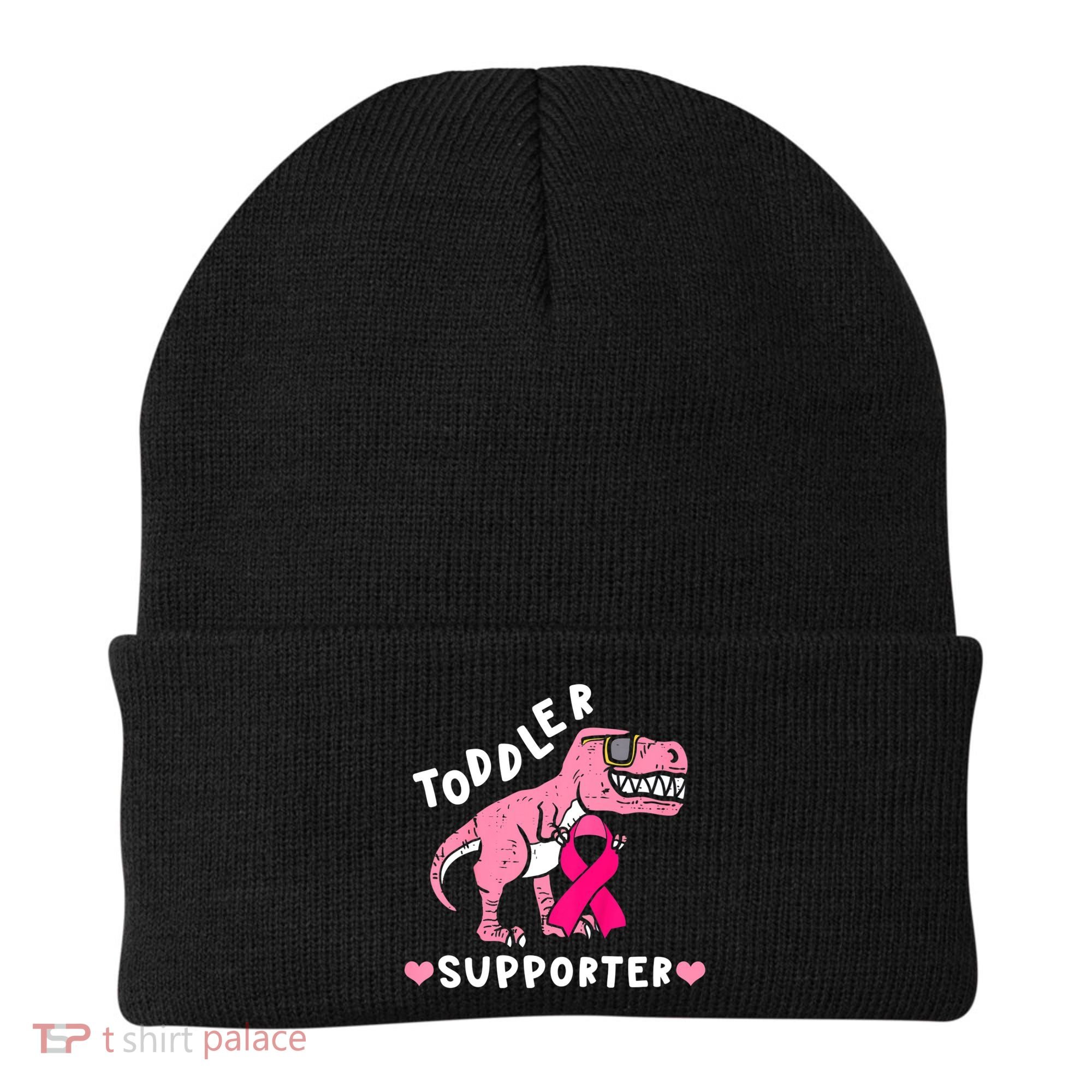 Toddler Supporter Breast Cancer Awareness Boys TRex Beanie