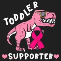 Toddler Supporter Breast Cancer Awareness Boys TRex Beanie thumb 2