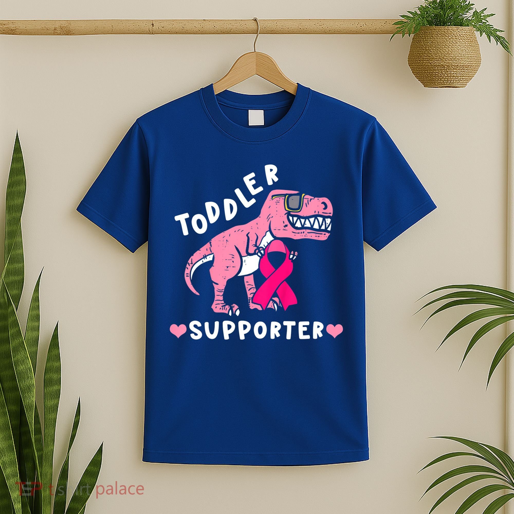Toddler Supporter Breast Cancer Awareness Boys TRex T-Shirt