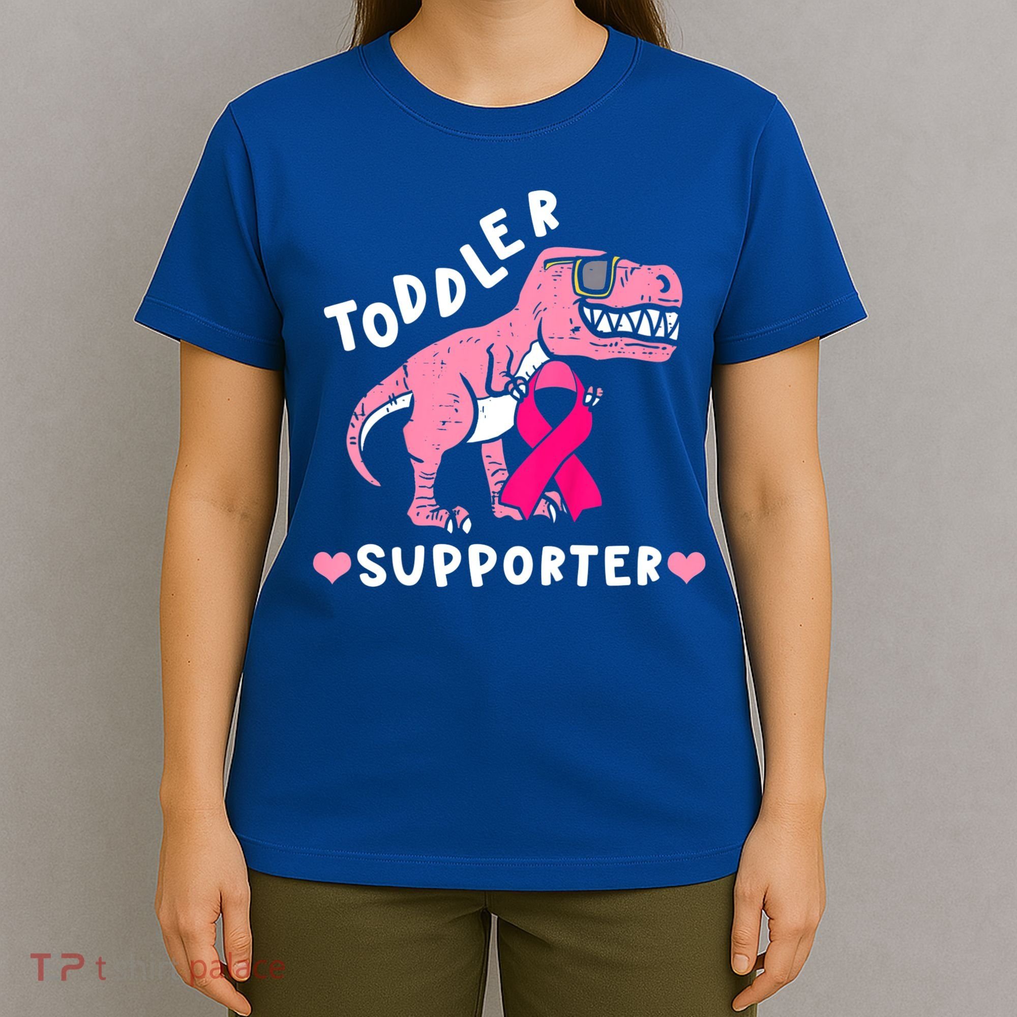 Toddler Supporter Breast Cancer Awareness Boys TRex T-Shirt