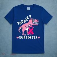Toddler Supporter Breast Cancer Awareness Boys TRex T-Shirt thumb 5
