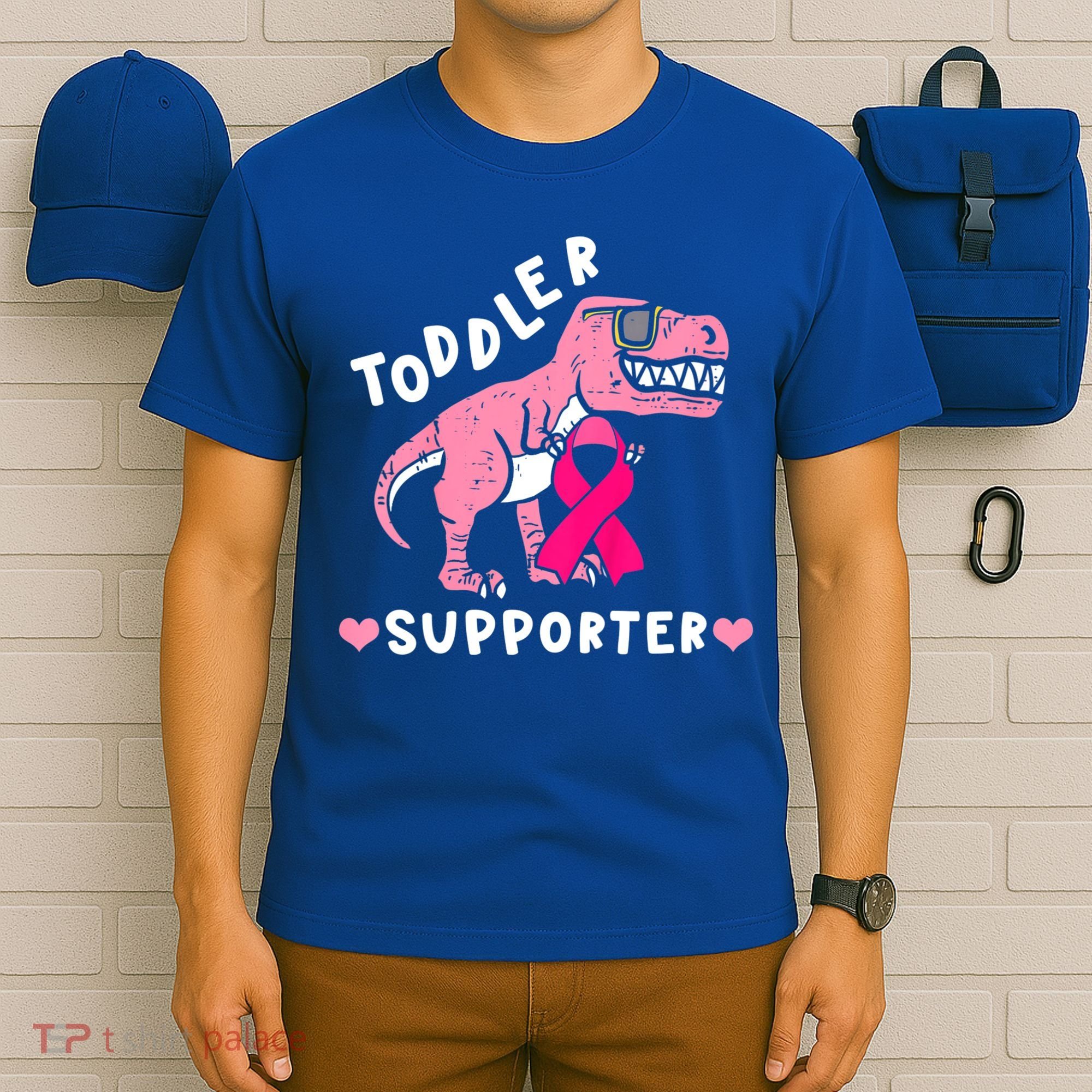 Toddler Supporter Breast Cancer Awareness Boys TRex T-Shirt
