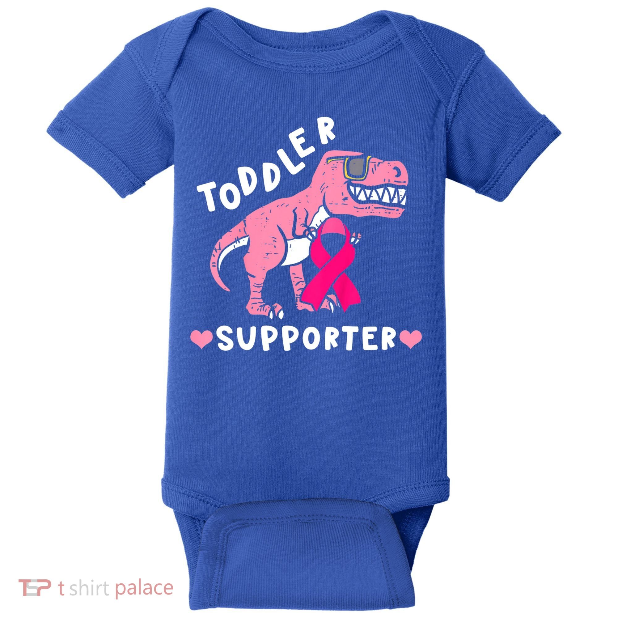 Toddler Supporter Breast Cancer Awareness Boys TRex Baby Bodysuit